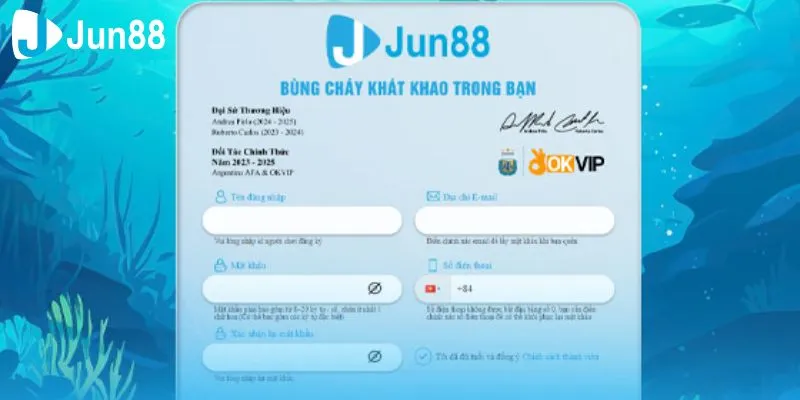 Hướng dẫn đăng ký 2 Chi tiết các bước hướng dẫn đăng ký tài khoản cá cược Jun88